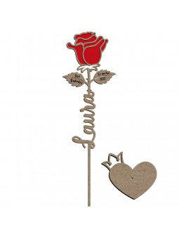 Rosa San Valentín base corazón