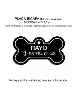 Placa hueso de 4,5x2,5 cm.