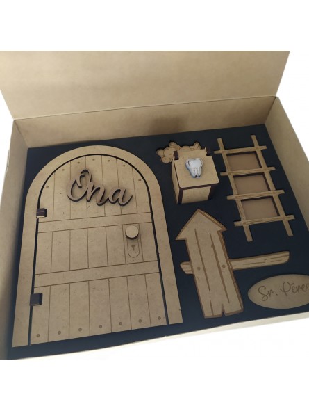Puerta ratoncito Pérez personalizada con nombre, se puede abrir y con ...