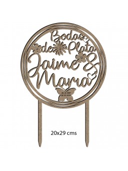 Topper madera Bodas de Plata