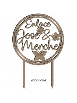 Topper de madera Boda