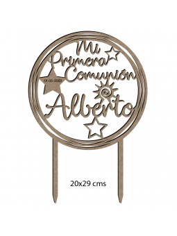 Topper de madera Comunión niño
