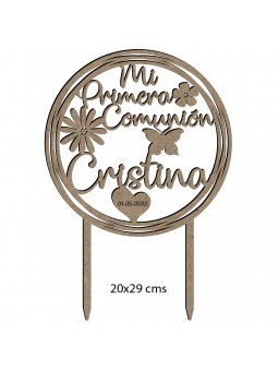 Topper de madera Comunión niña